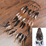 Feather Hair Band Bohemian Elastic Gypsy Festival Headband Women's Fashion - Tania's Online Closet, LLC
