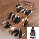 Feather Hair Band Bohemian Elastic Gypsy Festival Headband Women's Fashion - Tania's Online Closet, LLC