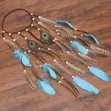 Feather Hair Band Bohemian Elastic Gypsy Festival Headband Women's Fashion - Tania's Online Closet, LLC