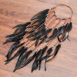 Feather Hair Band Bohemian Elastic Gypsy Festival Headband Women's Fashion - Tania's Online Closet, LLC