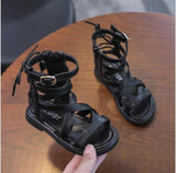 summer fashion Roman boots High-top girls sandals kids gladiator sandals - Tania's Online Closet, LLC
