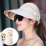 summer sun hat adjustable wide-brimmed beach hat UV protection sun visor hat - Tania's Online Closet, LLC