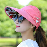 summer sun hat adjustable wide-brimmed beach hat UV protection sun visor hat - Tania's Online Closet, LLC