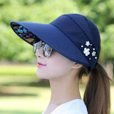summer sun hat adjustable wide-brimmed beach hat UV protection sun visor hat - Tania's Online Closet, LLC