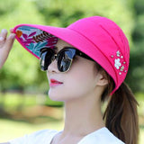 summer sun hat adjustable wide-brimmed beach hat UV protection sun visor hat - Tania's Online Closet, LLC