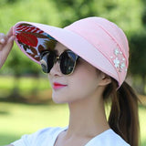 summer sun hat adjustable wide-brimmed beach hat UV protection sun visor hat - Tania's Online Closet, LLC