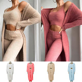 Ladies Teddy Lounge Wear Set Womens 3 Piece set - Tania's Online Closet, LLC