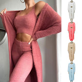 Ladies Teddy Lounge Wear Set Womens 3 Piece set - Tania's Online Closet, LLC
