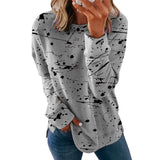 Large Size Graffiti Printing Women shirts Fashion Long Sleeve O-Neck Over Sized - Tania's Online Closet, LLC
