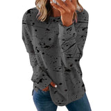 Large Size Graffiti Printing Women shirts Fashion Long Sleeve O-Neck Over Sized - Tania's Online Closet, LLC