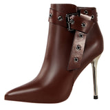 Leather Ankle Boots-Knight Boots - Tania's Online Closet, LLC