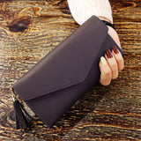 Long Wallet Women Purses Tassel Fashion Coin Purse Card Holder Wallet - Tania's Online Closet, LLC