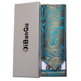 Luxury Gold Plaid Check 100% Silk Men Vintage Ascot Tie Hanky Cufflinks 3Pcs Set - Tania's Online Closet, LLC