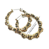 Metal Bamboo Large Hoop Earrings Gold Color Round Alloy  Big Earrings 2020 - Tania's Online Closet, LLC