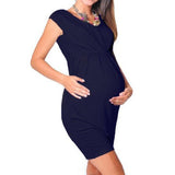 Maternity Dress Pregnancy Sleeveless Solid Color Summer Casual Dress - Tania's Online Closet, LLC