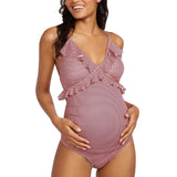 Maternity Women swimwear Ruffled one piece Swimsuit - Tania's Online Closet, LLC