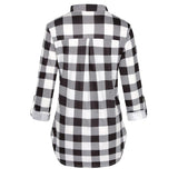 Women Maternity Long Sleeve Plaid Blouse For Breastfeeding women - Tania's Online Closet, LLC