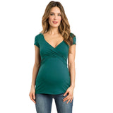 Maternity clothes Women Solid Pregnant Nursing breastfeeding Blouse T-Shirt - Tania's Online Closet, LLC