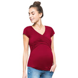 Maternity clothes Women Solid Pregnant Nursing breastfeeding Blouse T-Shirt - Tania's Online Closet, LLC