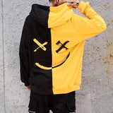 Men Hoodies Happy Smiling Face Print Kpop Hoodie Pullover - Tania's Online Closet, LLC