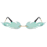 Fashion Fire Flame Sunglasses Rimless Wave Sun Glasses - Tania's Online Closet, LLC