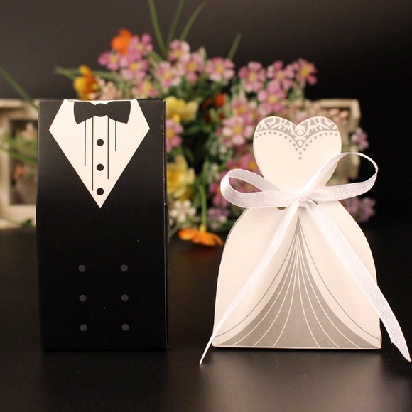 New 50 Pcs Laser Cut Candy Boxes Wedding Favors And Gifts With Ribbon - Tania's Online Closet, LLC