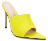 Pointed Toe Color Slip on Sandals - High Heel Sandals - Tania's Online Closet, LLC