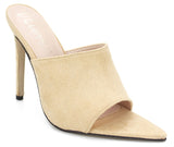 Pointed Toe Color Slip on Sandals - High Heel Sandals - Tania's Online Closet, LLC