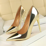 Gold, Silver & Black Thin Heel New Arrival Pumps - Tania's Online Closet, LLC