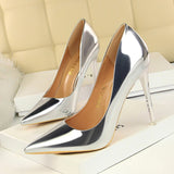 Gold, Silver & Black Thin Heel New Arrival Pumps - Tania's Online Closet, LLC