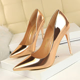 Gold, Silver & Black Thin Heel New Arrival Pumps - Tania's Online Closet, LLC