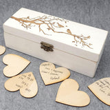 Personalized Guest Book,Rustic Wedding Keepsake Box -Engraved Wooden Wedding Guest Book Drop Box Hearts - Tania's Online Closet, LLC