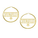 Personalized Star Moon Shape Custom Name Large Hoop Earrings - Tania's Online Closet, LLC