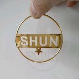 Personalized Star Moon Shape Custom Name Large Hoop Earrings - Tania's Online Closet, LLC