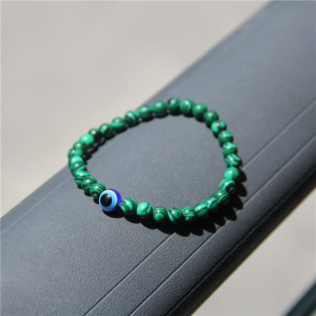 Matching Couples Evil Eye Bracelets – Stretchable Beaded Bracelets For Him & Her - View #6