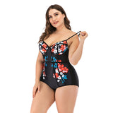 Push Up One Piece Swimsuit Large Plus Sizes Floral Swimwear Women - Tania's Online Closet, LLC