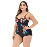 Push Up One Piece Swimsuit Large Plus Sizes Floral Swimwear Women - Tania's Online Closet, LLC