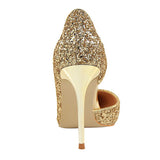 Sexy High Heels Pointed Toe Stiletto Glitter Heels- Wedding Shoes Bride Designer Heels - Tania's Online Closet, LLC