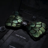 Men's Luxury Bowtie With Box Fashion Peacock Feather Bow Ties For Men - Tania's Online Closet, LLC
