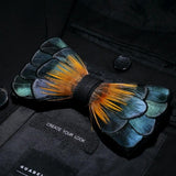 Men's Luxury Bowtie With Box Fashion Peacock Feather Bow Ties For Men - Tania's Online Closet, LLC