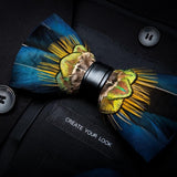 Men's Luxury Bowtie With Box Fashion Peacock Feather Bow Ties For Men - Tania's Online Closet, LLC