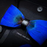 Men's Luxury Bowtie With Box Fashion Peacock Feather Bow Ties For Men - Tania's Online Closet, LLC