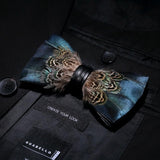 Men's Luxury Bowtie With Box Fashion Peacock Feather Bow Ties For Men - Tania's Online Closet, LLC