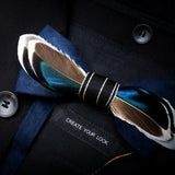 Men's Luxury Bowtie With Box Fashion Peacock Feather Bow Ties For Men - Tania's Online Closet, LLC