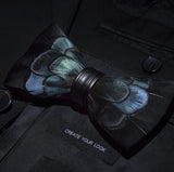 Men's Luxury Bowtie With Box Fashion Peacock Feather Bow Ties For Men - Tania's Online Closet, LLC