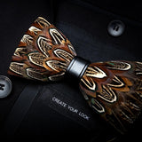 Men's Luxury Bowtie With Box Fashion Peacock Feather Bow Ties For Men - Tania's Online Closet, LLC