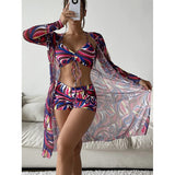 Women Swimsuit High Waist Bikini Set Three Piece Swimsuit