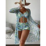 Women Swimsuit High Waist Bikini Set Three Piece Swimsuit