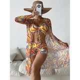 Women Swimsuit High Waist Bikini Set Three Piece Swimsuit