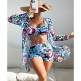 Women Swimsuit High Waist Bikini Set Three Piece Swimsuit